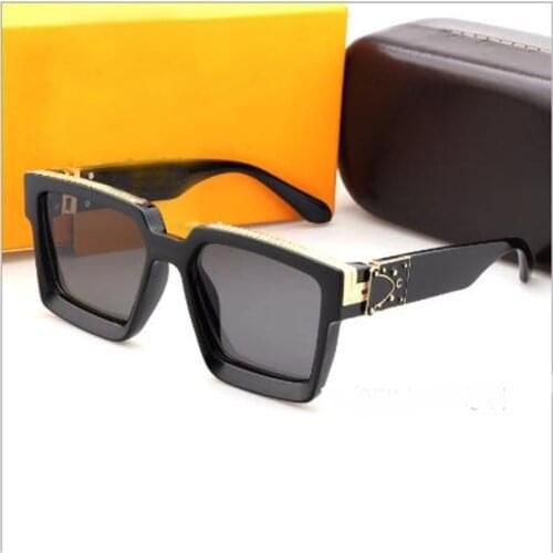 Brand design mens retro sunglasses Luxury UV400 glasses Male square driving black goggles Contains box