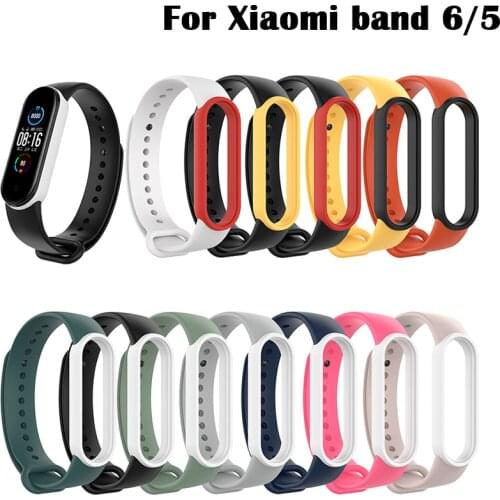 Colorful Strap For Xiaomi Mi Band 5 Wristband Double Color Bracelet Silicone for Mi Band 5 Miband 5 Wrist Straps