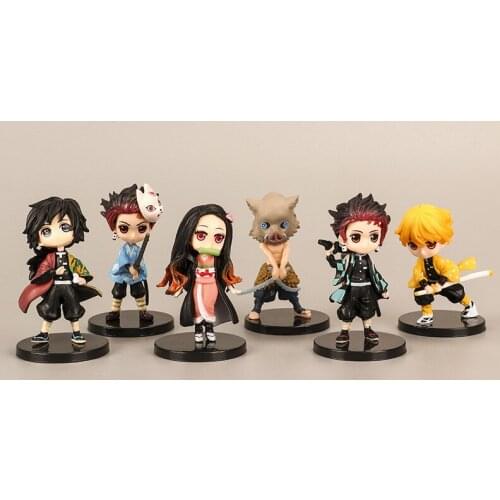 6pcs Anime Devils Blade Figure Doll Cute Decorate Cake Anime Characters Baby Toys Cartoon Ornament Birthday Gift For Children