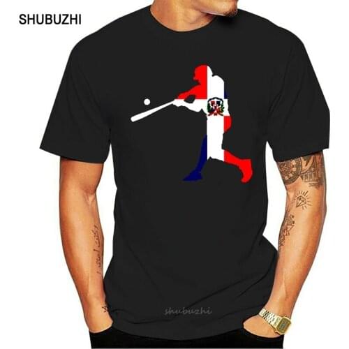 Hot Sale New MenS T Shirt Dominican Republic Baseball Flag T-Shirt Cotton Tee Shirt For Men