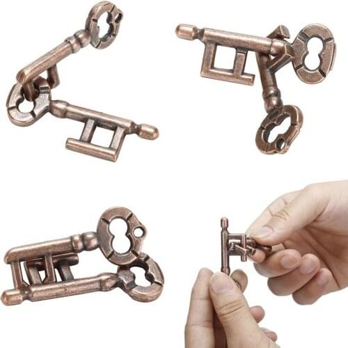 Intelligent Lock Toy Brain Tester Development Alloy Key Ring Puzzle Game Kids IQ Thinking Test Key Puzzle Toys