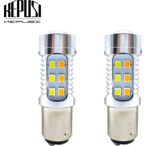 2x BAY15D 1157 P21/5W LED Bulbs Auto Styling Switchback S25 Led Turn Sginal Light DRL Lamp Position Light Amber White 12V 24V