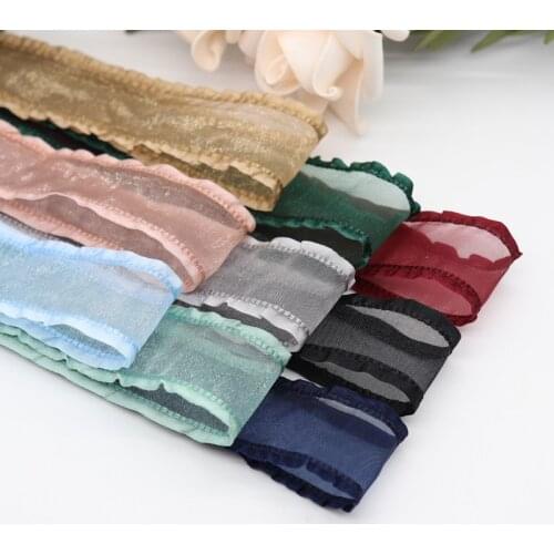 10 Yards 1"25MM/1.5'' 38MM Falbala Ruffled Organza Ribbons For Hair Bows DIY Handmade Materials M20010103