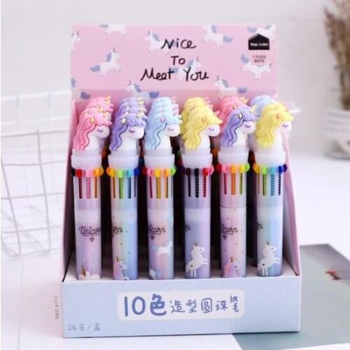 Dream Unicorn 10 Colors Chunky Ballpoint Pen School Office Supply Gift Stationery Papelaria Escolar