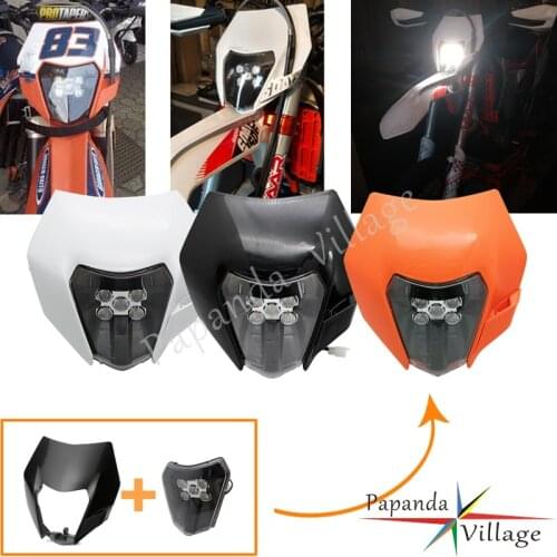 Motocross Enduro MX LED Headlight Universal Headlamp For Yamaha Honda Suzuki TTR WR EXC XCF XCF-W TE FE 65-450 300 six days