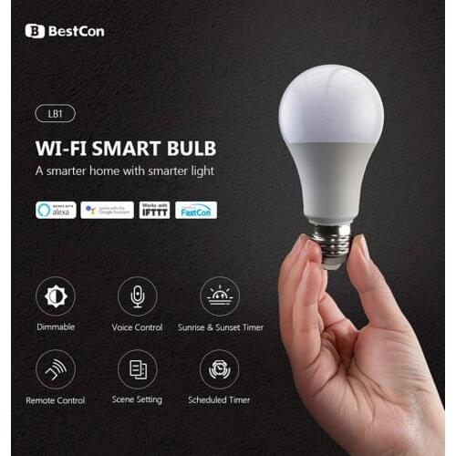 BroadLink 2020 Newest Smart Wifi LED Lamp Dimmer Bulb Lamp Light Voice Smart Control Compatible with Alexa and Google Home