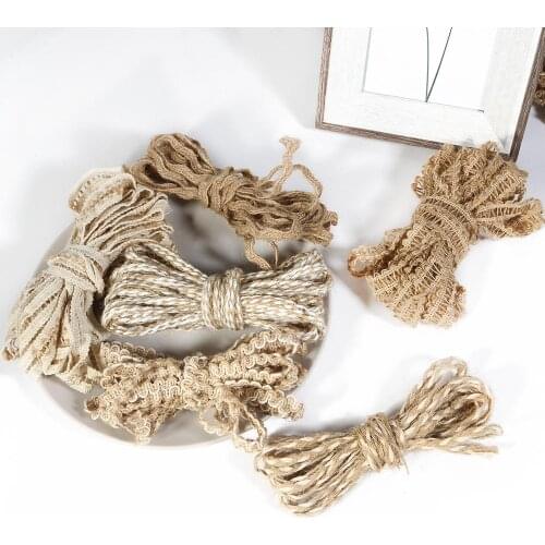 New 9 Styles 5M Natural Twisted Rope Burlap Ribbon Decoration Gift Packaging For DIY Decoration Packaging Jewelry Making