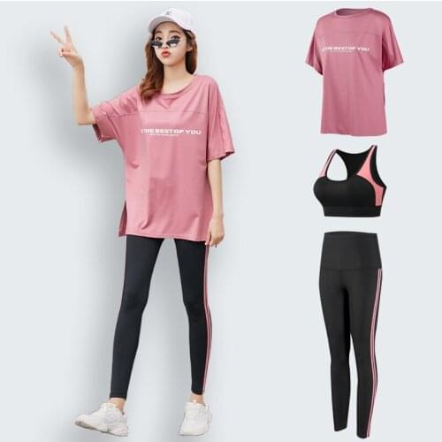 New Yoga Bra Set Women Running Sports Suit Yoga Leisure Fitness Loose Gym High Waist Fast Drying Gym Building Body Pant