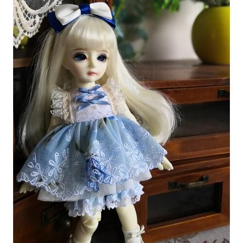 Doll clothes, Lovely bjd doll dress +headdress for 1/6 BJD doll accessories, only doll dress no doll