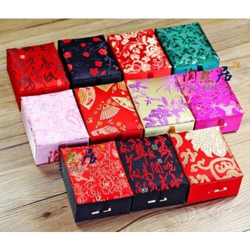 Wholesale 10pcs Chinese Handmade Silk Luxury Ring Necklace Pendant Jewelry Box