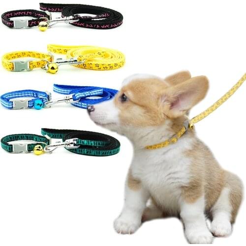 2 pieces/lot Dog Cat Collar Leash Pet Collar Lead for Puppy Small Pet Outdoor Walking Plaid Chihuahua Terier Schnauzer