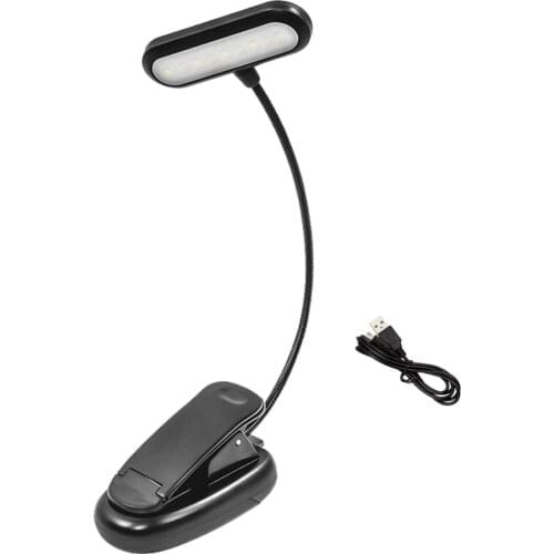 Rechargeable Book Light 9 LED Reading Light with 3 Color Temperature 3 Brightness Easy Clip On Reading Lamp for Desk