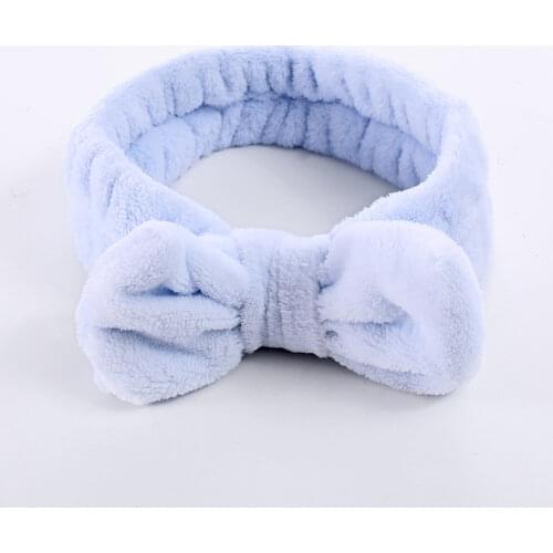 Butterfly End Hairband Coral Fleece Cross Headband Pure Color Hairband Girls Washing Face Bath Mask Cosmetic Hairband