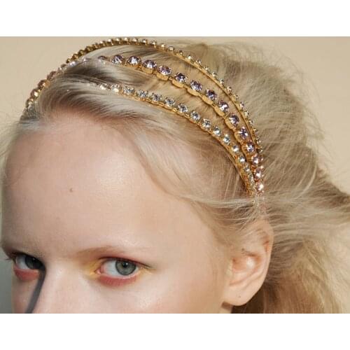Stonefans Headband Hair Accessories Big Rhinestone Hair Band Bridal Head Ddecoration Crystal Headwear Hair Tie Wedding Jewelry