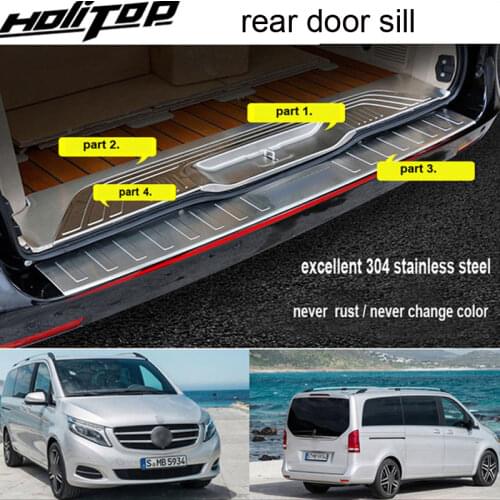 Rear bumper protector door sill threshold cover plate for W447 V-class V260 new Vito,best 304 stainless steel,never rust forever