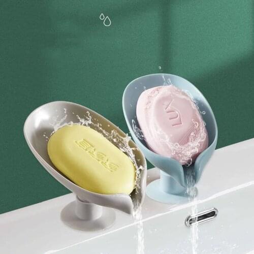 Self Draining Soap Dish Holder, Three-dimensional Leaf Soap Box Bathroom Layer Holder, Drainage Soap Box, Plastic Soap Case
