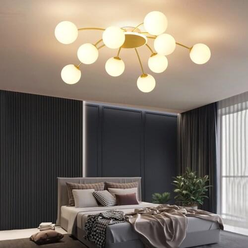Nordic Modern LED Chandelier Lighting Flush Mount Light Living room Bedroom Kitchen Glass Chandelier Bubble lamp Fixtures