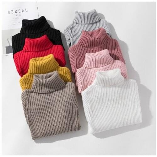 3-12 Years Baby Boys Girls Sweaters Cotton Turn-down Collar Pullover Spring Autumn Winter Children Clothing Kids Girl Sweater