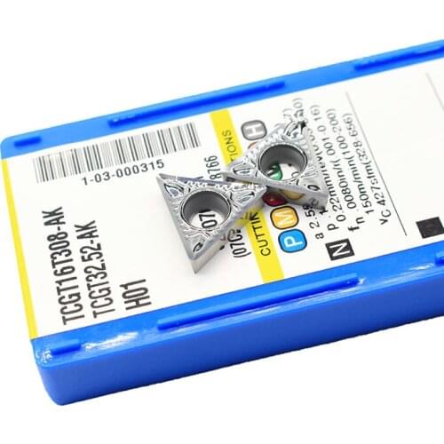 TCGT16T308 AK H01 TCGT 16T308 Aluminum cutter blade Insert Cutting Tool turning tool CNC Tools AL +TIN Alloy wood