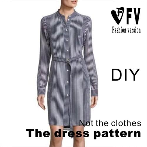 Garment template womens medium and long shirt dress pattern cutting drawing 1:1 make clothes drawing BLQ-279