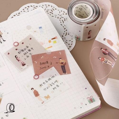 Writable Notes And Paper Adhesive Tape With Paper Collage Material Strawberry Breakfast Couple