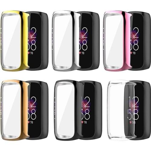 Full Coverage Protective Shell Soft TPU Watch Cases for Fitbit Luxe Anti Shock Scratch Guard Full Cover Screen Protective Shell