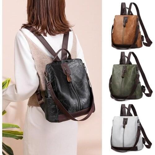Female Backpack Multifunction Girls Leather School Brand Women Shoulder Bag Travel Back Pack 2021