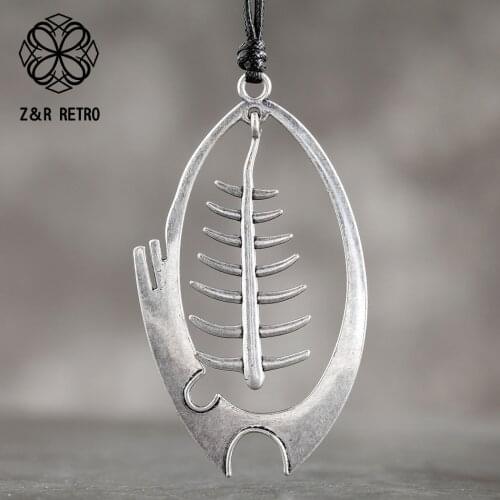 2021 Fashion Necklace For Women Zinc Alloy Fish Pendants Sweater Rope Chains Necklace Jewelry Handmade New Clothes Accessories