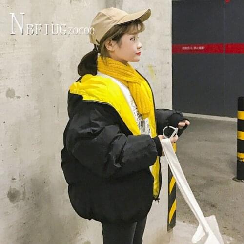 Winter Double Sided Can Wear Korean Loose Couple Women Parkas Short Thick Female Coat