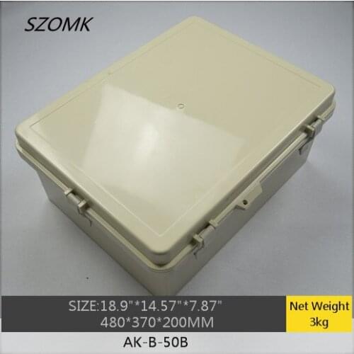 2 pcs, plastic IP65 electrical waterproof junction box 480*370*200mm szomk new plastic box electronics outlet enclosure