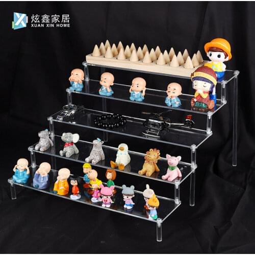 Acrylic Animation Toy Ladder Display Rack Household Decoration Storage Watch Jewelry Display Holder Cosmetic Multi Layer Box