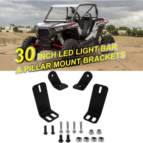 Wsen A-Pillar 30 inch LED Light Bar Mounting Brackets Fits Polaris RZR 900 XP 1000 Turbo Models