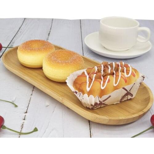 Bamboo Oval Serving Tray for Tea Cup Decorative Coffee Tea Platter 3pcs/pack