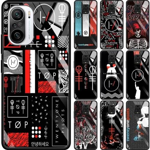 Twenty One 21 Pilots Quote Transparent Glass Case For Redmi Note 9S 9 8 Pro 8T 7 9C 9S 6A 10 K40 K30 9T 8A Bumper
