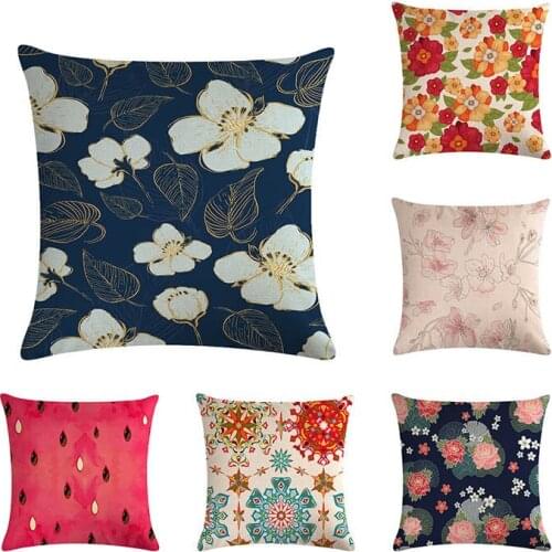 Flower Cushion Cover Fruit Printing Bed Car Hotel Linen Cotton Home Decor Sofa Vintage Modern Pillow Custom Pillow Case ZY525