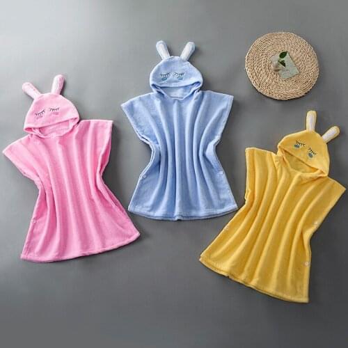 Children Bathrobes Cotton Hooded Bath Towel Autumn Winter Baby Kids Swimming Robe Thick Cloak L193