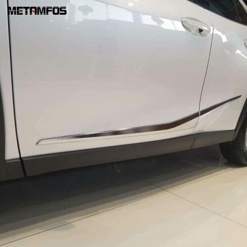 For Lexus UX 200 250h 260h 2019 2020 2021 Chrome Side Door Strip Body Skirts Molding Trim Decoration Accessories Car Styling
