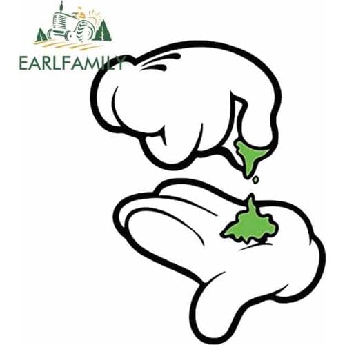 EARLFAMILY 13cm x 10.1cm Break UP Weed Cartoon Car Stickers Scratch-Proof Funny Decals Trunk Bumper Window Decoration