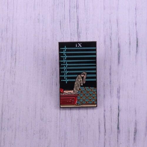 Nine of Tarot Card Card Enamel Pin