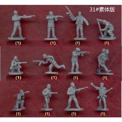Super mini pvc figure 1:72 sand plate no-painted Modern Middle East guerrilla model 12pcs/set