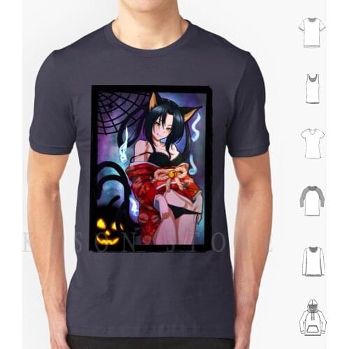 Halloween Seductress Kuroka T Shirt Cotton Men Diy Print Anime Highschool Dxd Manga Akeno Himejima Rias Gremory Sexy
