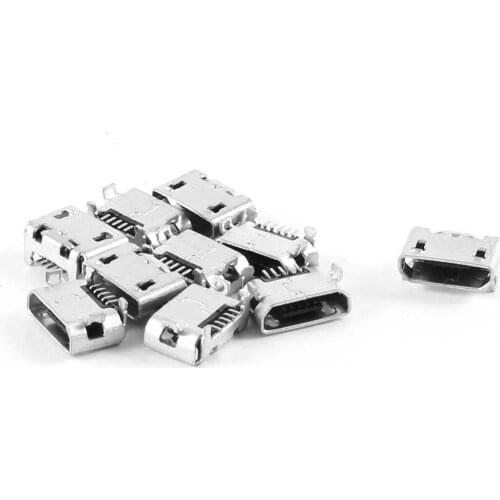 Hot 10 Pcs Type B Micro USB Female 5 Pin Jack Port Socket Connector Repair Parts