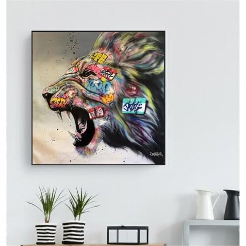 Graffiti Art Lion Canvas Painting Posters and Prints Cuadros Nordic Wall Art for Living Room Home Decor Unframed