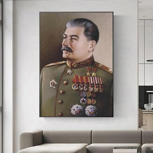 HD Print Joseph Stalin Portrait Wall Art Canvas Painting Posters Prints Wall Pictures for Living Room Home Decor Artwork Cuadros