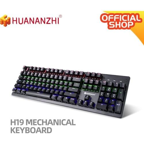 HUANANZHI H18 H19 Notebook computer desktop computer 104 key Green Switch mechanical keyboard switch backlit USB Gaming keyboard