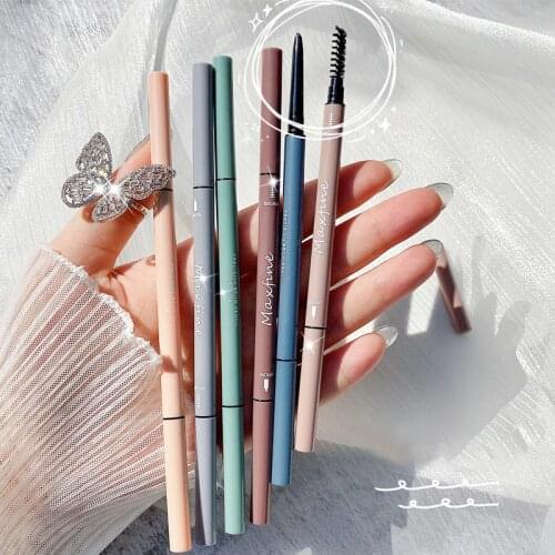 Maxfine Ultra Fine Triangle Eyebrow Pencil Precise Brow Definer Long Lasting Waterproof Morandi Cool Brown Eyebow Makeup 6 Color