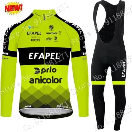 Efapel Team 2021 France Tour Cycling Jersey Set Clothing Suit Long Sleeve MTB Bike Road Pants Bib Ropa Ciclismo Maillot