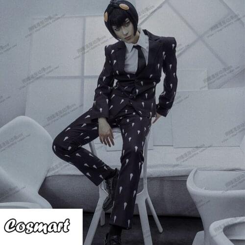 Anime JOJOS BIZARRE ADVENTURE Bruno Bucciarati Black Suit Uniform Cosplay Costume Halloween Outfit For Women Men New 2020