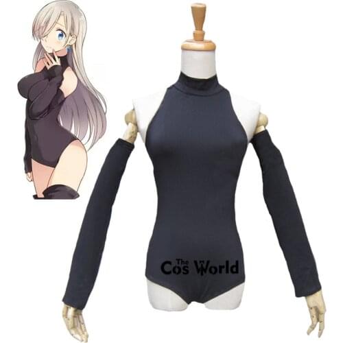 The Seven Deadly Sins Elizabeth Liones Black Sexy Jumpsuits Uniform Outfit Anime Cosplay Costumes