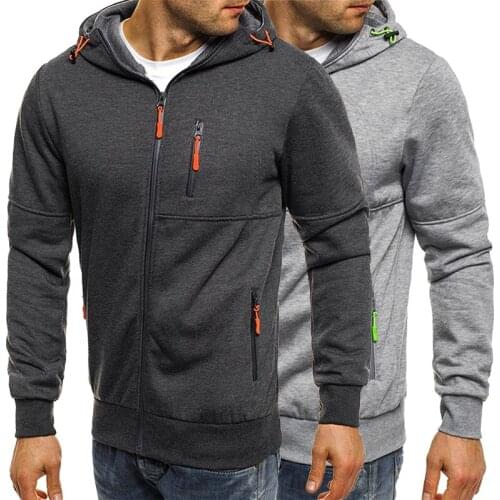 Mens Jacket Hooded Coat Cool Casual Zip Sweatshirt Sportswear Fashion Jacket Mens Jacket Hoodie